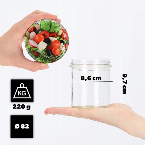 KADAX Avila muurauspurkit 350ml 10kpl 82mm + "Vegetable Mix" kannet