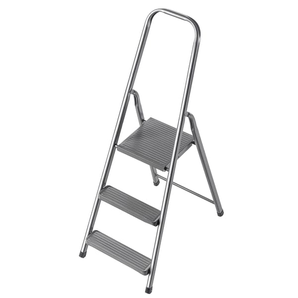 KADAX Stålstige 3 Trin Hjemme Foldbar Trappestige Solid 125kg