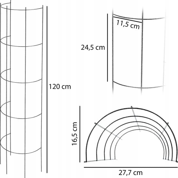 KADAX Havepergola til blomster og roser Metal Blomstersøjle 120 cm
