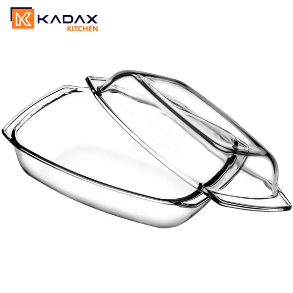 KADAX 5L Rektangulär Ugnsform i Glas med Lock, Stor