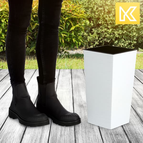 KADAX Blomkruka Trädgårdskruka + Insats 18x36 cm Hög Stor Vit Terrassblommor