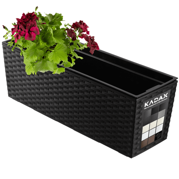 KADAX Urtepotte Balkonkasse med Indsats Blomsterstativ til Balustrade 19x56cm