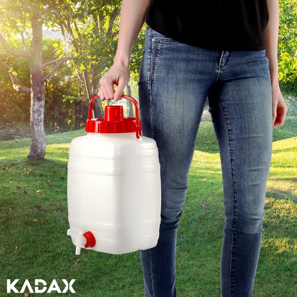 KADAX-behållare med kranbehållare för dricksvatten och drycker, 10 liter, certifikat