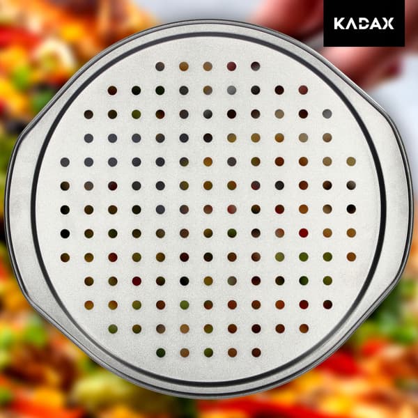 KADAX Rund pizzaplåt 31 cm perforerad plåt