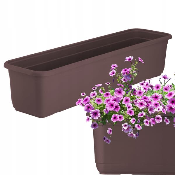 KADAX Balkonkasse 60 cm Urtepotte Urtepotte Balkon Brun