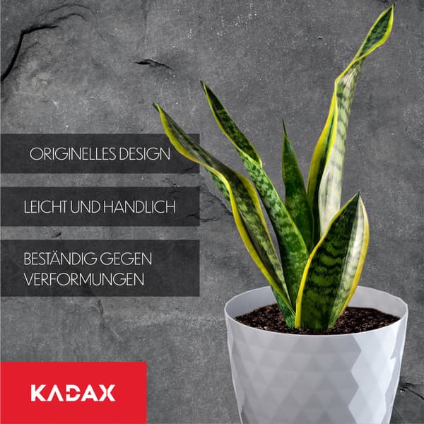 KADAX Plastik Urtepotte med Stativ, Urtepottedæksel, 16cm, Grå, Kadax