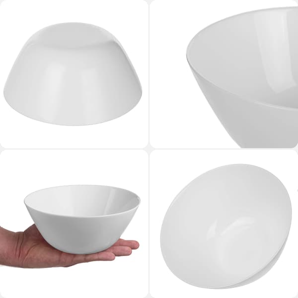 KADAX Salladsskål 18 cm Glasskålar för Soppa, Snacks, Förrätter, Vit