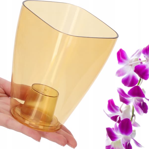 KADAX Urtepottedæksel til Orkideer, Plastik Urtepotte, Honning, Massiv, 9cm