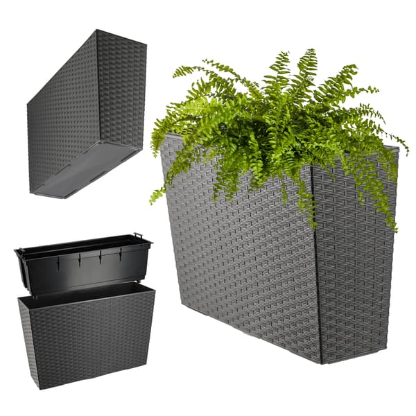 KADAX Urtepotte Høj + Indsats 19x56cm Grafit Terrasse