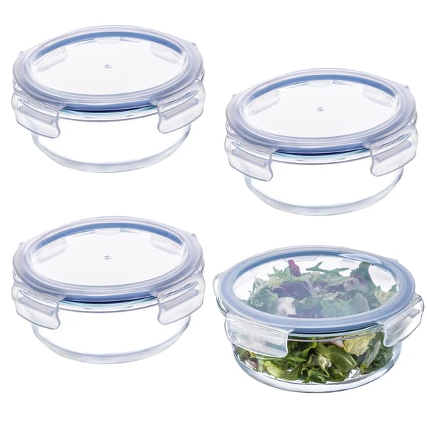 KADAX 4x Glasmatbehållare 1300ml Med Lock Matlåda
