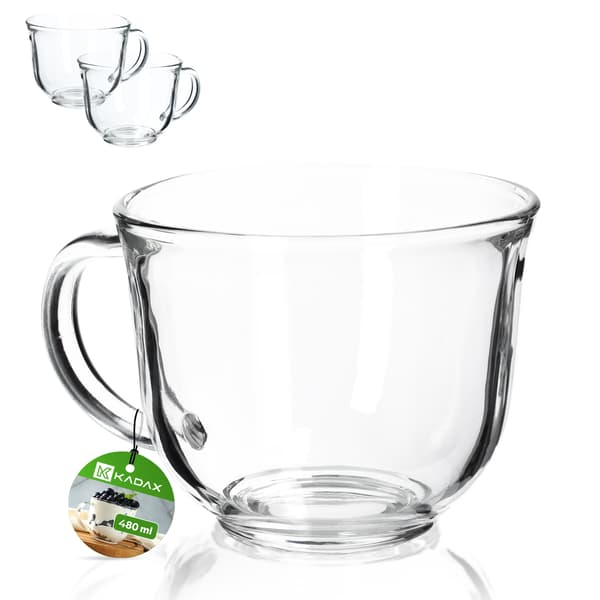 KADAX Winter Tea Kaffeglas 480 ml Glas med Handtag 2 st Muggset