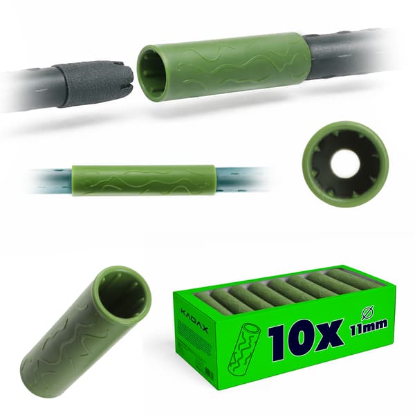 KADAX Rak koppling för 11 mm trädgårdsstänger, metallstöd, 10 st