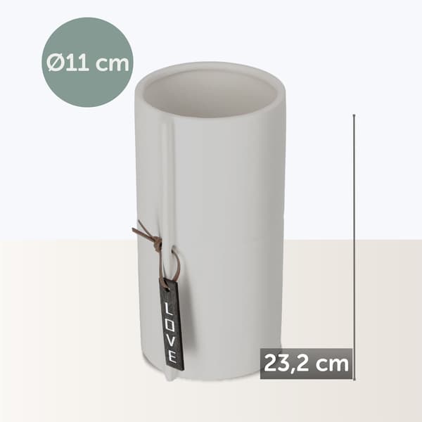 KADAX Keramik Urtepotte, Urtepotte, Rund Grå, 11 cm
