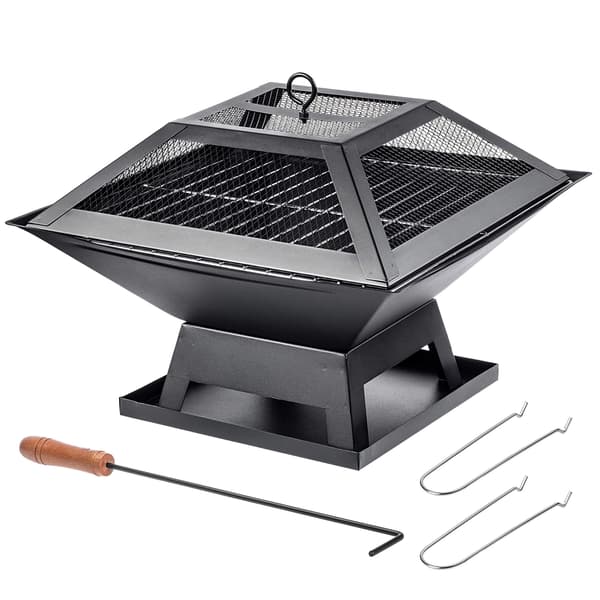 KADAX Havekulgrill, Bålplads, Grill med Ristdæksel, 46 cm