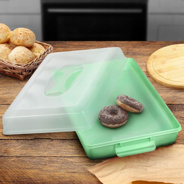 KADAX Rektangulär Plastbehållare för Kakor, Bakverk, Kakask, Stor