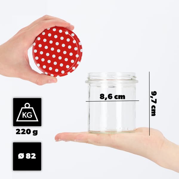 KADAX 50x Jar 350 ml Jam Honey Meat Caps Fi82