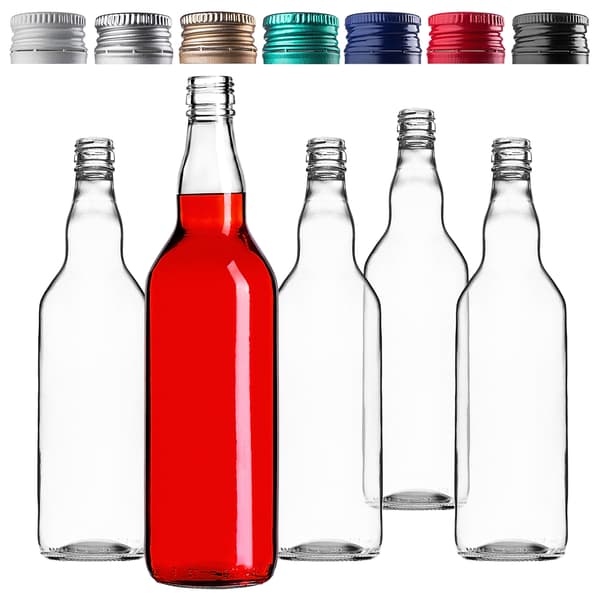 KADAX Monopol-flasker 700ml 0,7L med låg til Moonshine Vodka-juice 5 stk.