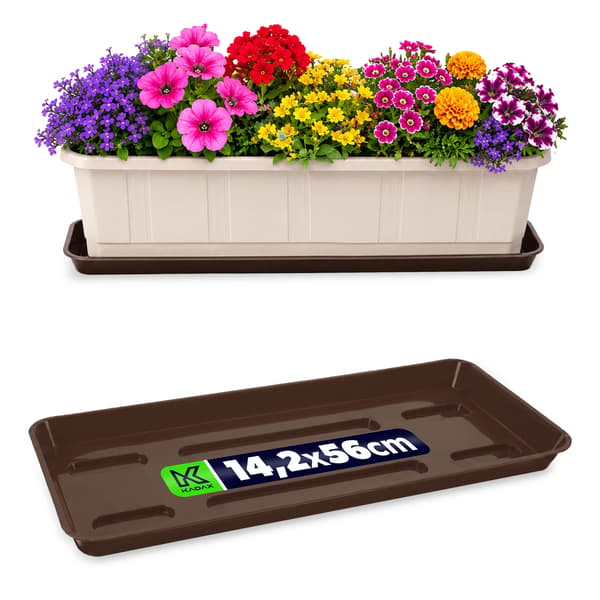 KADAX Blomkruksställ 60cm Balkonglåda Plastbricka