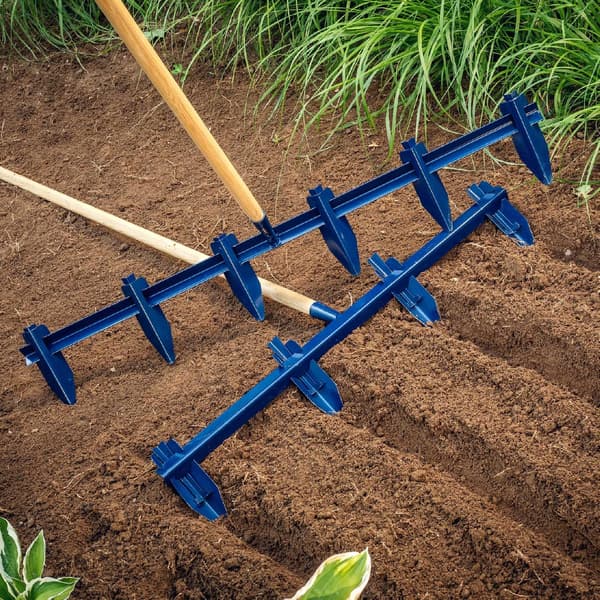 KADAX Trädgårdsmarkör för plantering och sådd, justerbar, 4 stift, stor, 80 cm, solid