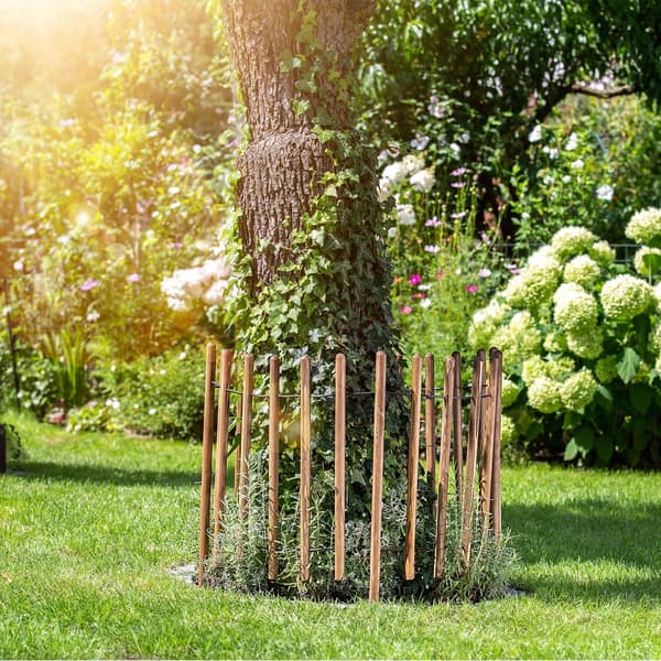 KADAX Palisade Havekant 230 cm Træhegn, Indslået, Brun