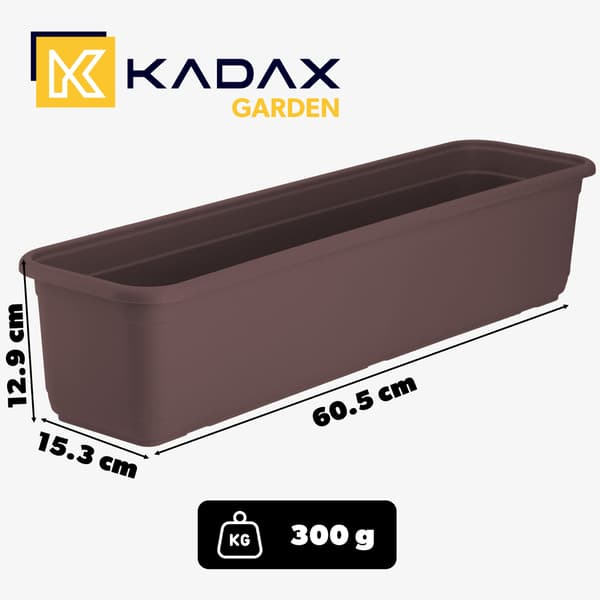 KADAX Balkonkasse 60 cm Urtepotte Urtepotte Balkon Brun