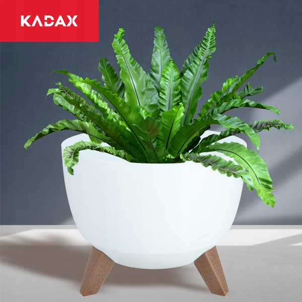 KADAX Blomkruka 29cm med benskydd och blomställning vit + insats