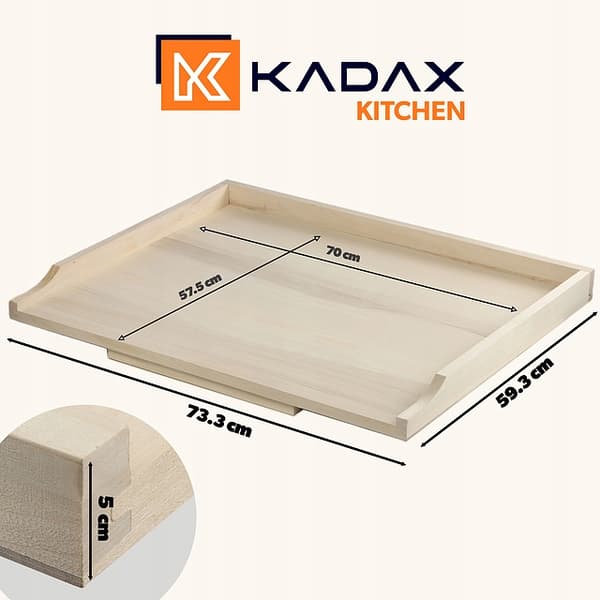KADAX Stort träbakbräde 73x60cm XXL Enkelsidigt massivt kök