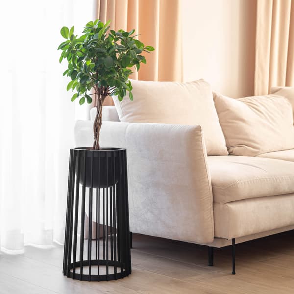KADAX Loft Rund Urtepotteindsats til Blomsterbede, Sort 29 cm