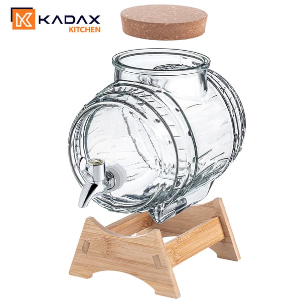 KADAX Barrel 3L Keg Glaskaraff med kran Hembränt Whisky Vin