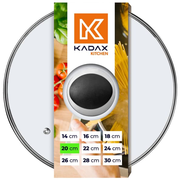 KADAX Glaslock 20 cm Universal Värmebeständigt Gryta- och Stekpannalock