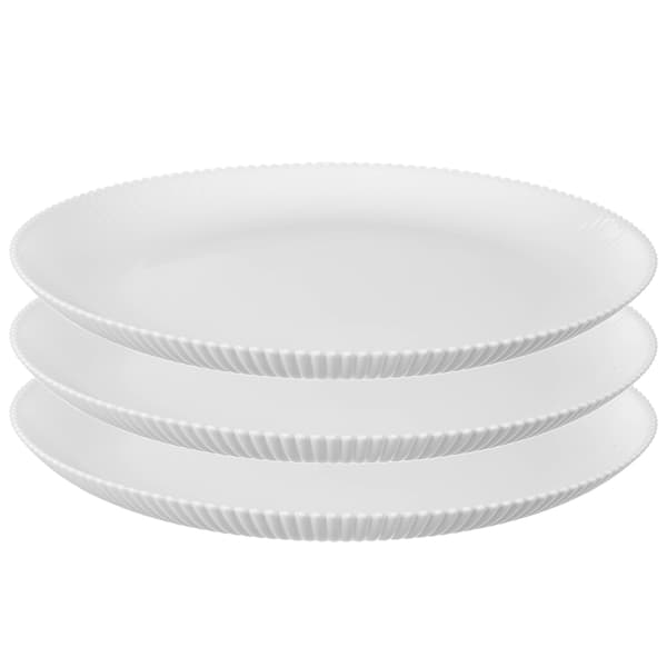 KADAX 3x Middagstallerkener 26,5 cm Stort Glas Tallerkensæt Rillet