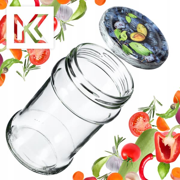 KADAX Seno purkituspurkit 315ml 10kpl 66mm + "Plum" kannet
