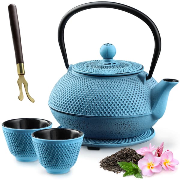 KADAX urtete-infuser støbejerns tekande 850ml kande kop blå