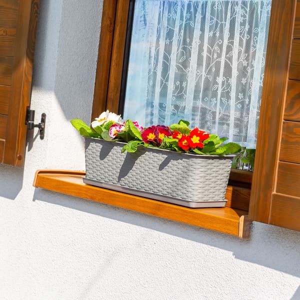 KADAX Balkonkasse Urtepotte Urtepotte med Stativ til Blomster Balustrade 60 cm