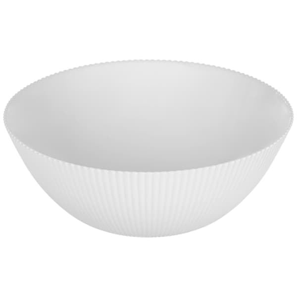 KADAX salatskål 20 cm glas til suppe, snacks, forretter, hvid, rillet