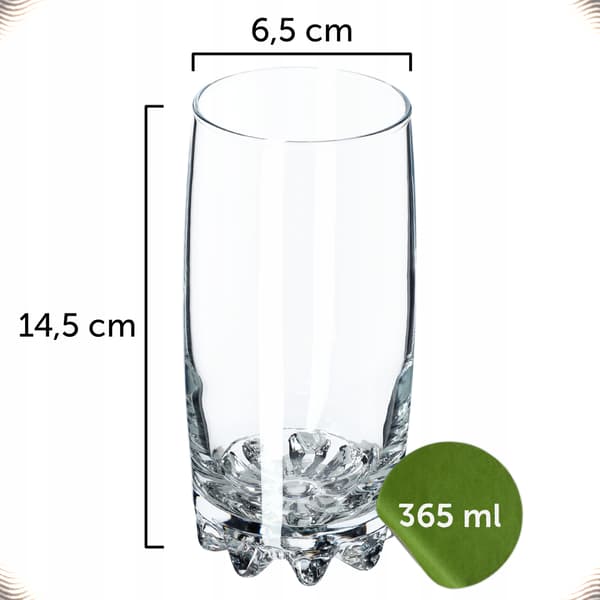 KADAX Glas för Drycker, Whisky, Juice, Set med 6 Glas, 365 ml