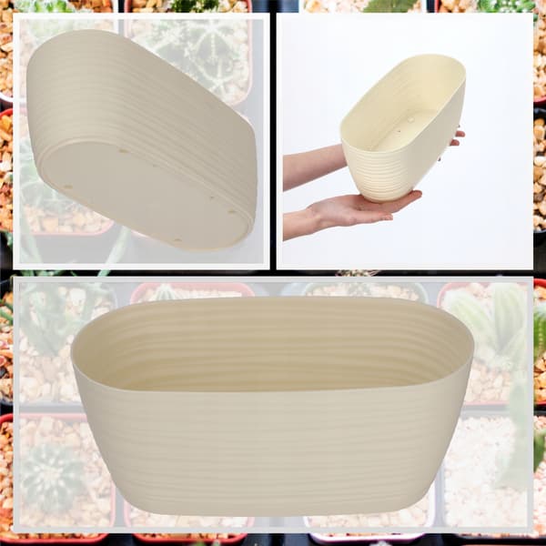 KADAX Urtepotte 27cm Oval Urtepotte Plastik Creme
