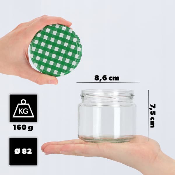 KADAX Sonka purkit 330ml 50kpl 82mm + "Green Lattice" kansi