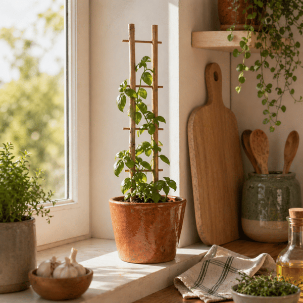 KADAX Bambus Plantestøttestige 38 cm Til Blomster Dobbelt Støtte