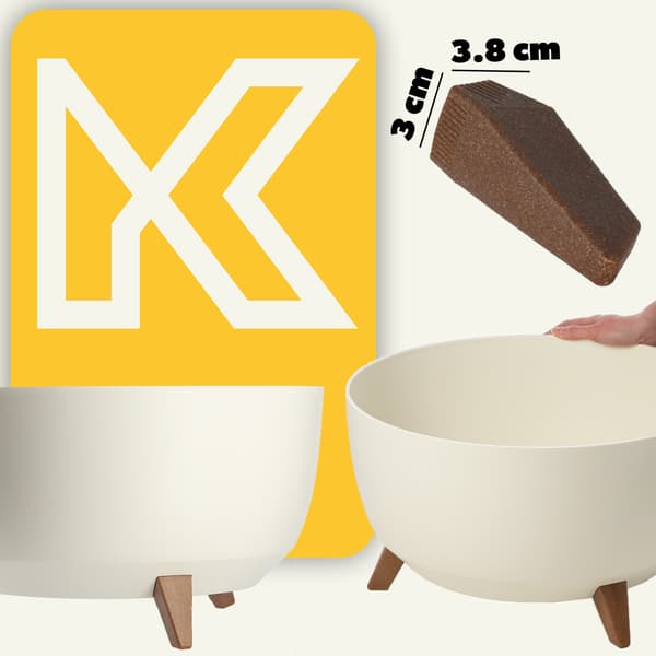 KADAX Blomkruka, Planter, Lock, Ben, Insats, Blomställning, 47 cm, Vit, Rund Skål