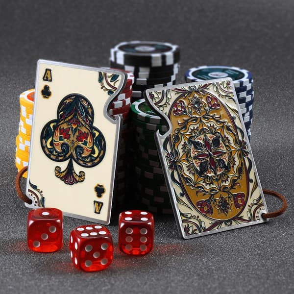KADAX Flasköppnare Ölflaska Metall Klöver Ess Poker Presentkort