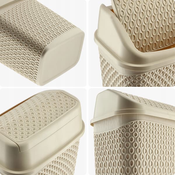 KADAX Beige Avfallsbehållare för Badrum 6,2L, Tippbar