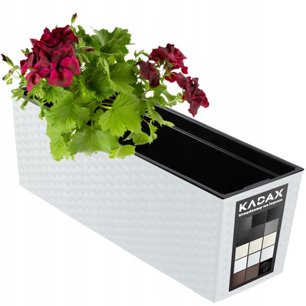 KADAX Urtepotte Balkonkasse med Indsats Blomsterstativ til Balustrade 19x56cm
