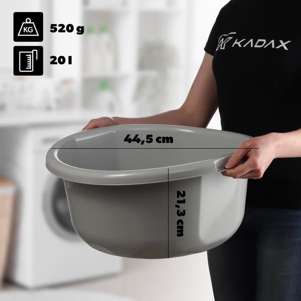 KADAX tvättställ 20L stor rund plastbehållare