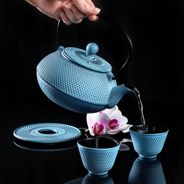 KADAX urtete-infuser støbejerns tekande 850ml kande kop blå
