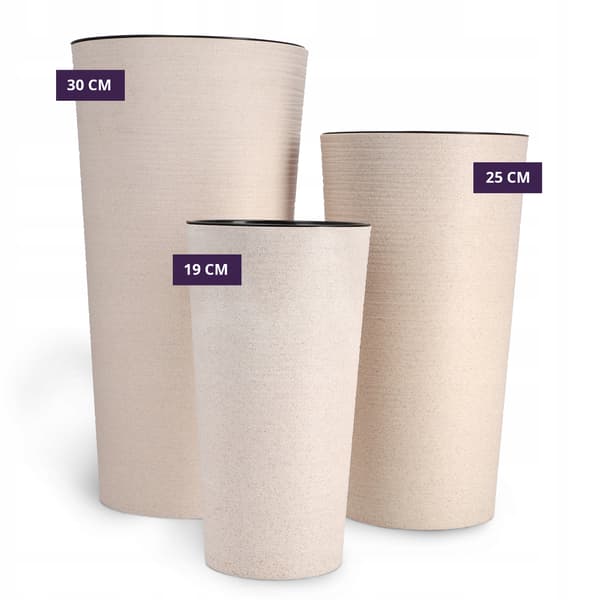 KADAX Urtepotte, Urtepottedæksel, Høj, 37 cm, Med Indsats, Til Stue, Beige