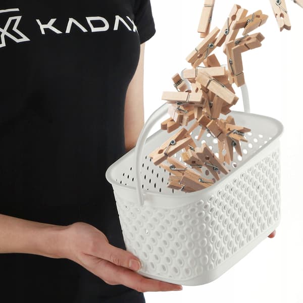 KADAX Hängande korg för klädnypor, rektangulär vit