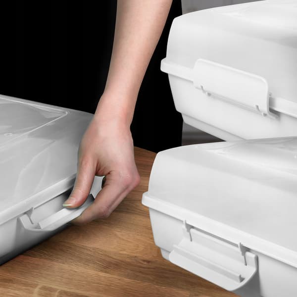 KADAX Rektangulär Plastbehållare för Kakor, Bakverk, Kakask, Stor