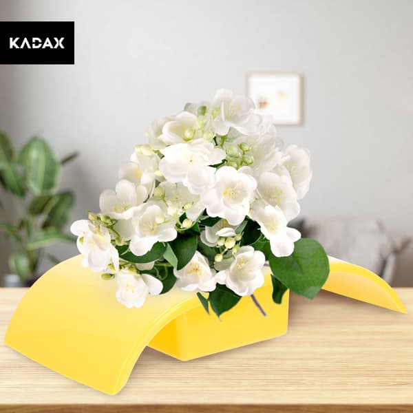 KADAX Urtepotteskjuler til Kompositioner til Dekorationer Ikebana Base Gul