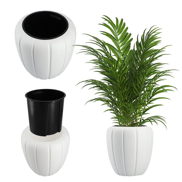 KADAX Blomkruka 40cm Lock med Insats Blomkruka Plast Vit